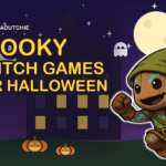ThreadBlade holding a lantern in a haunted mansion, a cover for spooky Switch games